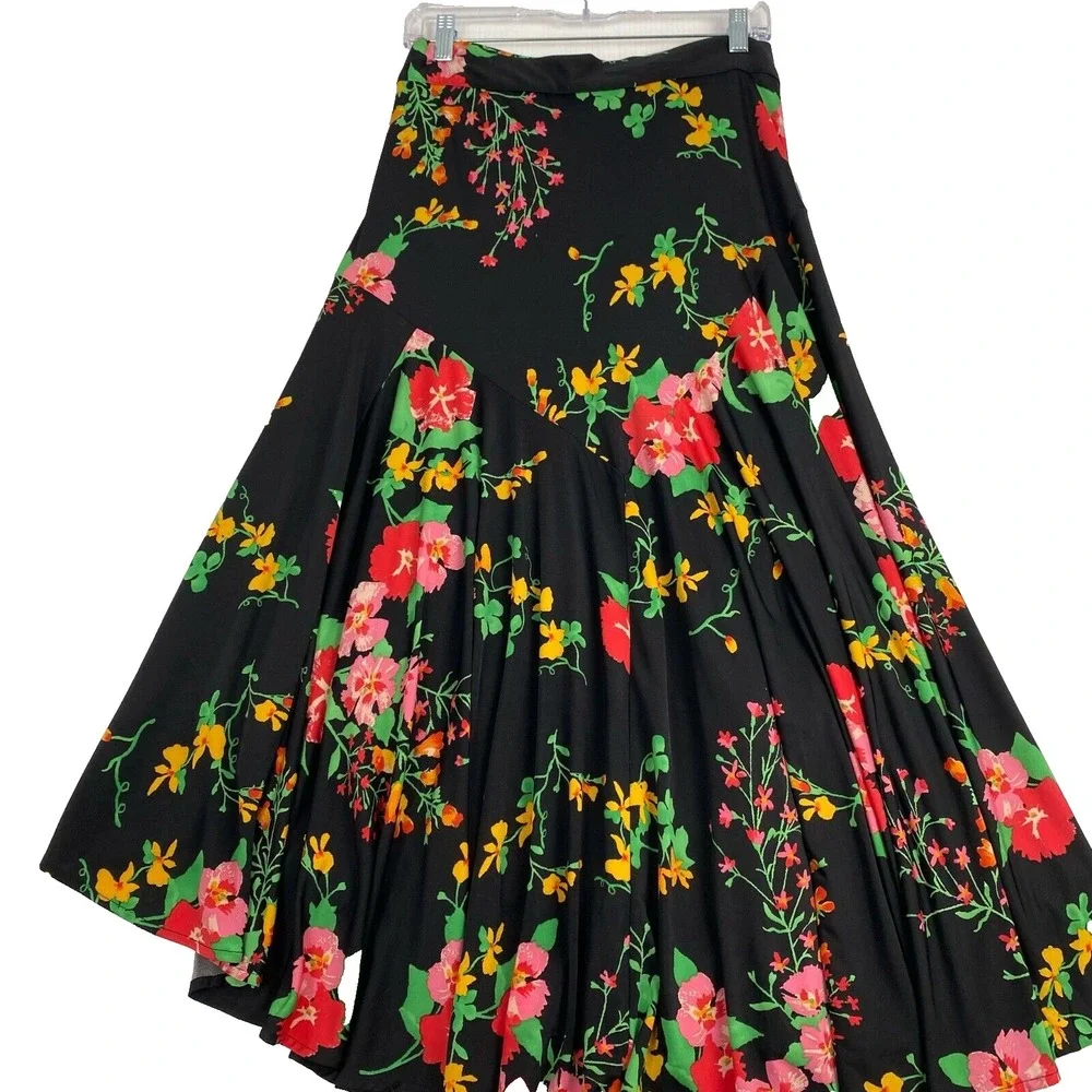 Cabi Midnight Women's Size M Floral Drama‎ Tie-Waist Wrap Skirt.Spring,resorts
